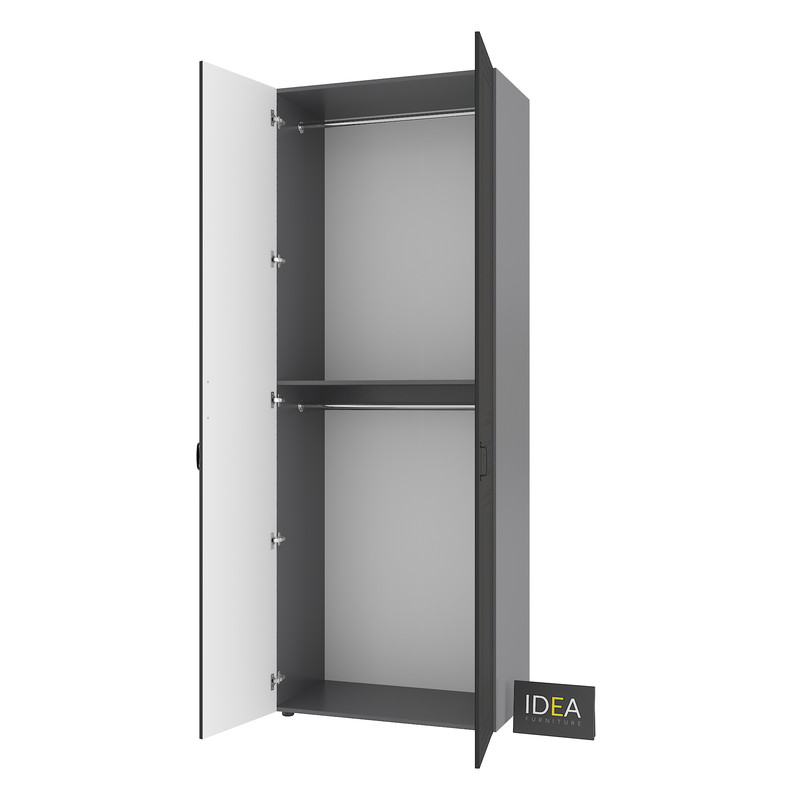 Шафа для одягу з двома штангами С-7.2 Антрацит-Чорний