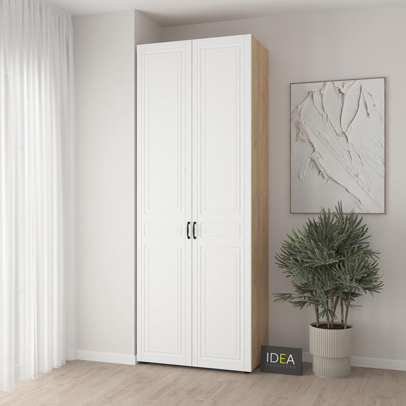 Шафа для одягу з двома штангами С-7.2 Дуб крафт - Білий