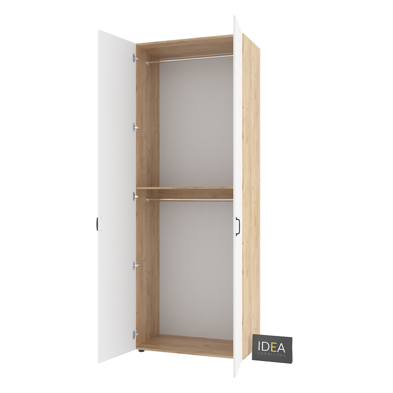 Шафа для одягу з двома штангами С-7.2 Дуб крафт - Білий