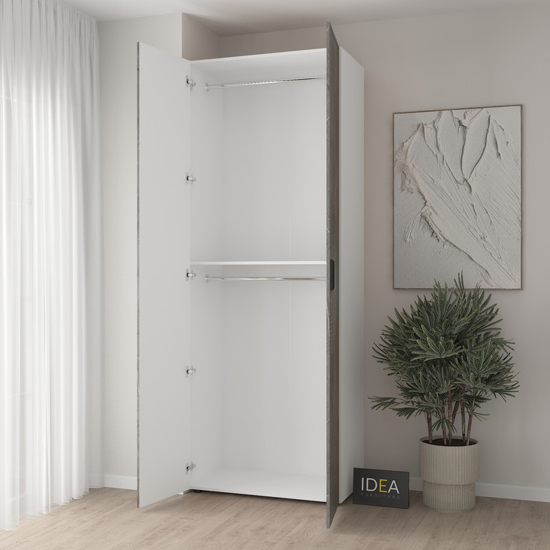 Шафа для одягу з двома штангами С-7.3 Білий-Юпітер