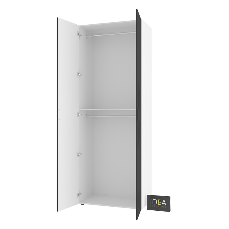 Шафа для одягу з двома штангами С-7.3 Білий-Чорний