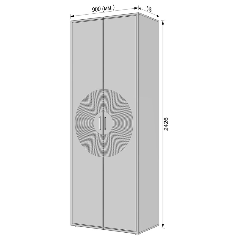 Шафа для одягу з двома штангами С-7.3 Білий-Чорний