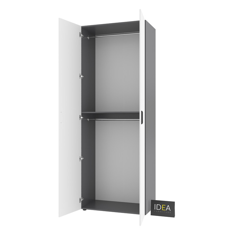 Шафа для одягу з двома штангами С-7.3 Антрацит - Білий