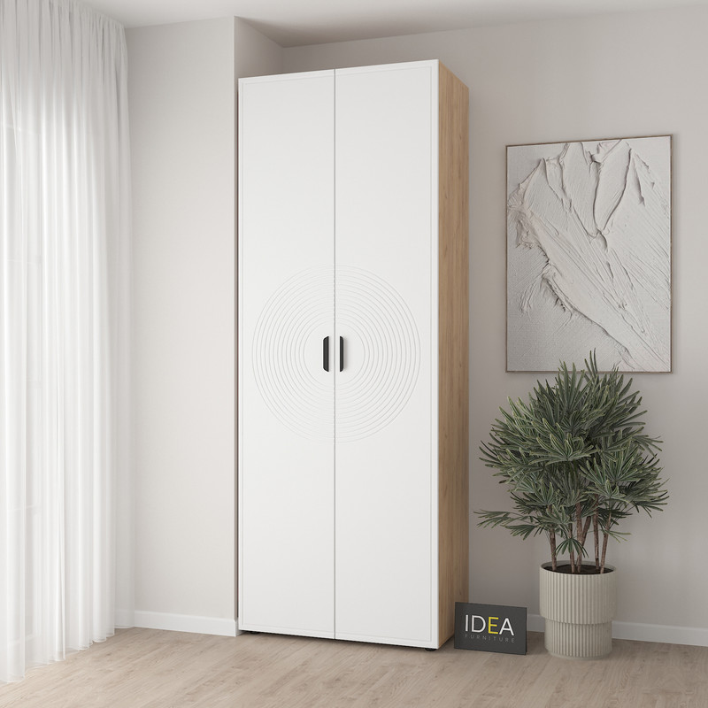 Шафа для одягу з двома штангами С-7.10 Дуб крафт - Білий