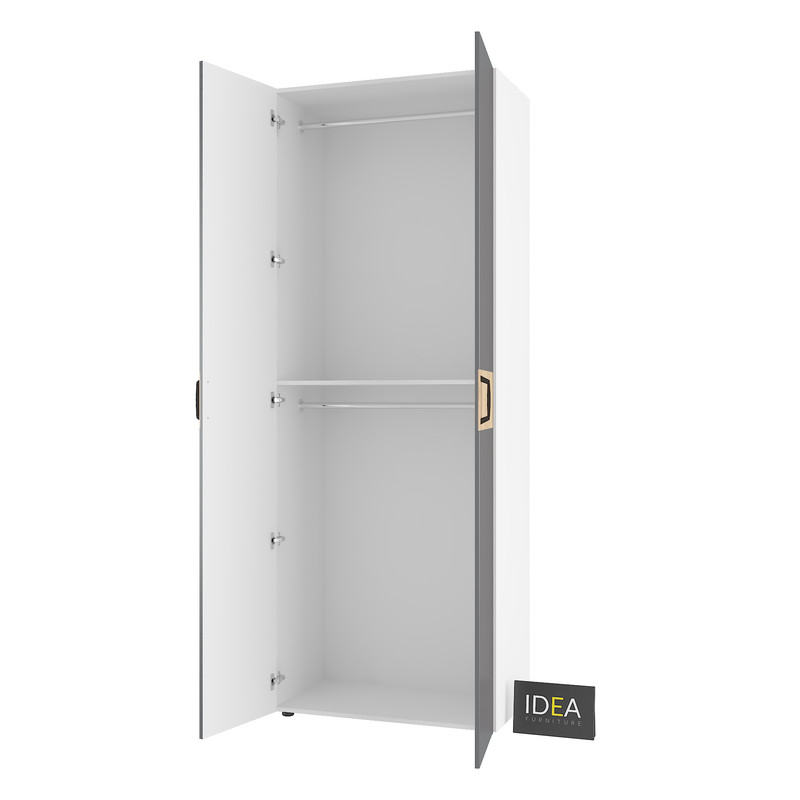 Шафа для одягу з двома штангами С-7.4 Білий - Асфальт