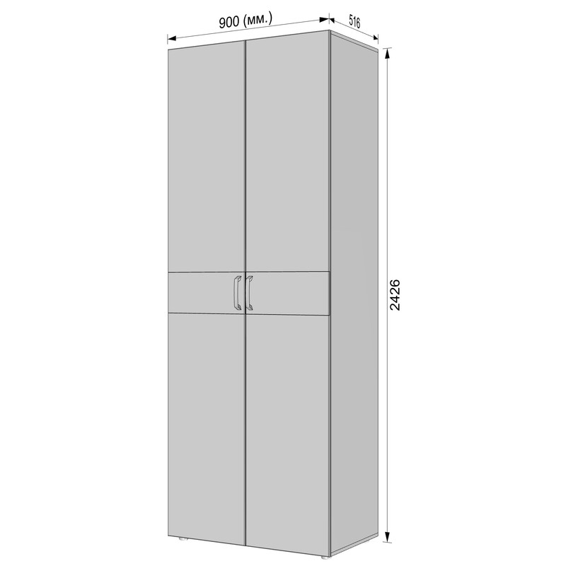 Шафа для одягу з двома штангами С-7.4 Білий - Дуб крафт