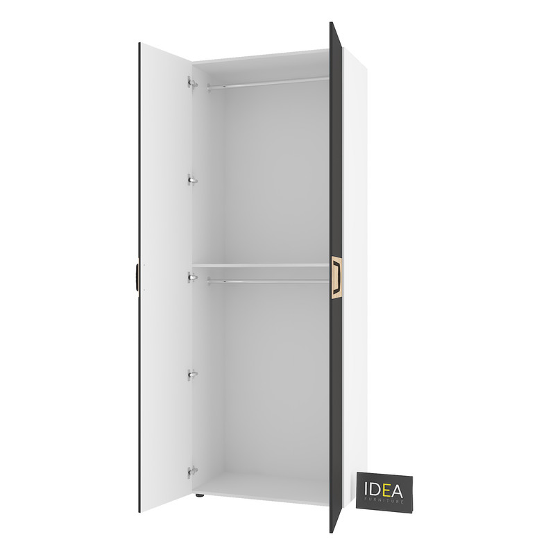 Шафа для одягу з двома штангами С-7.4 Білий-Чорний