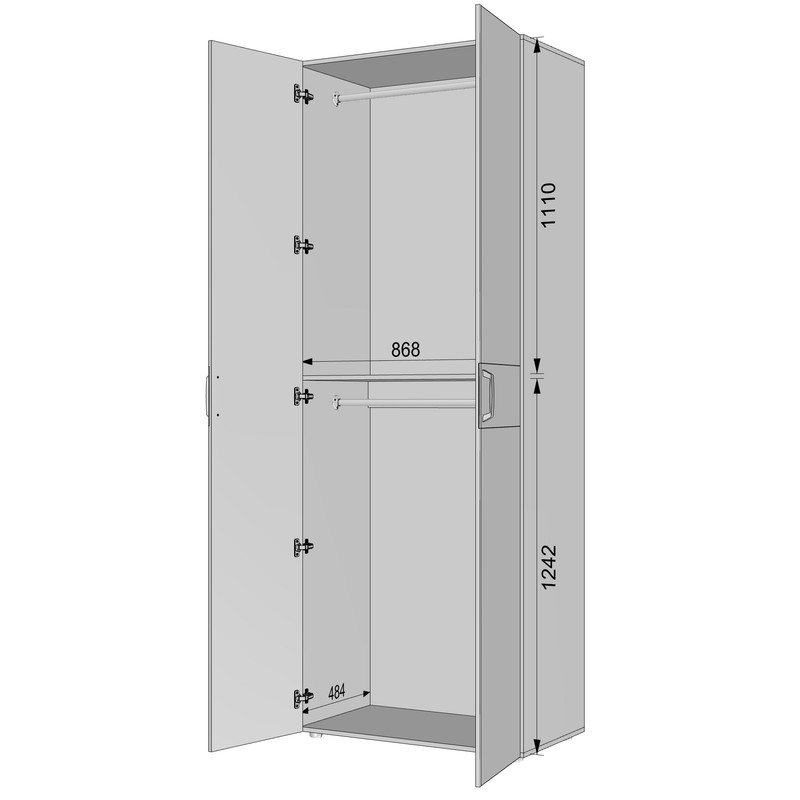 Шафа для одягу з двома штангами С-7.4 Білий