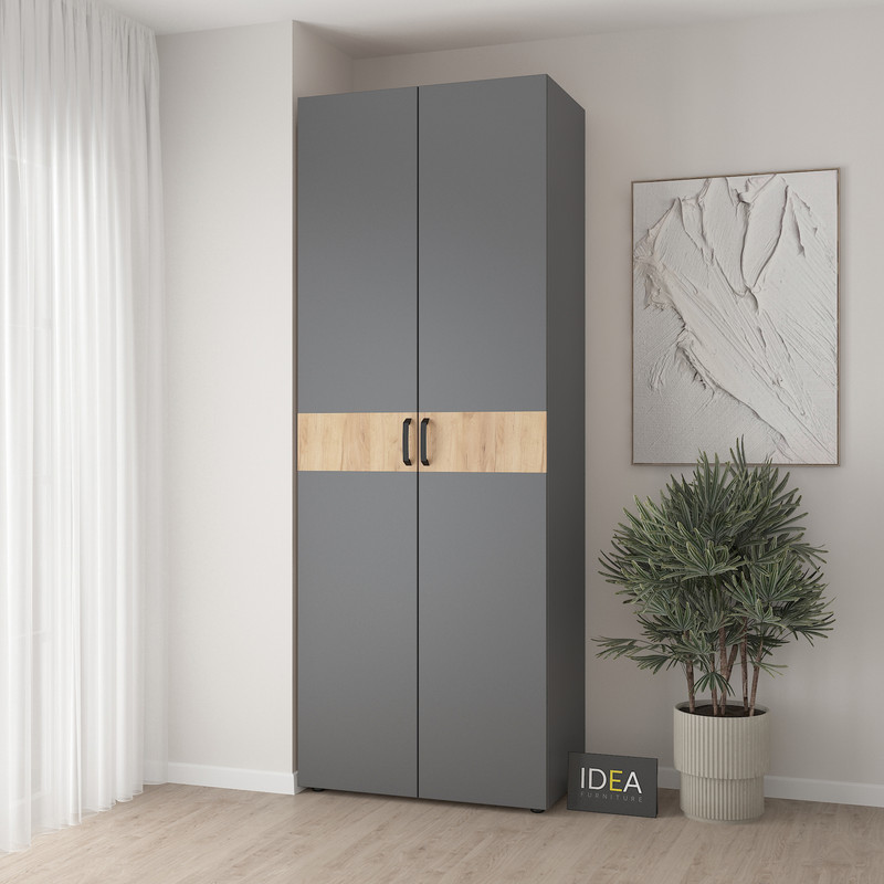 Шафа для одягу з двома штангами С-7.4 Антрацит - Асфальт