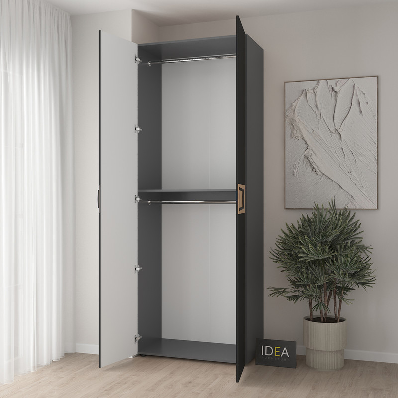 Шафа для одягу з двома штангами С-7.4 Антрацит-Чорний