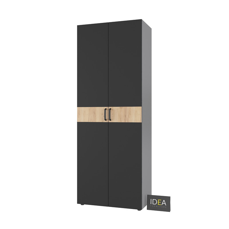 Шафа для одягу з двома штангами С-7.4 Антрацит-Чорний