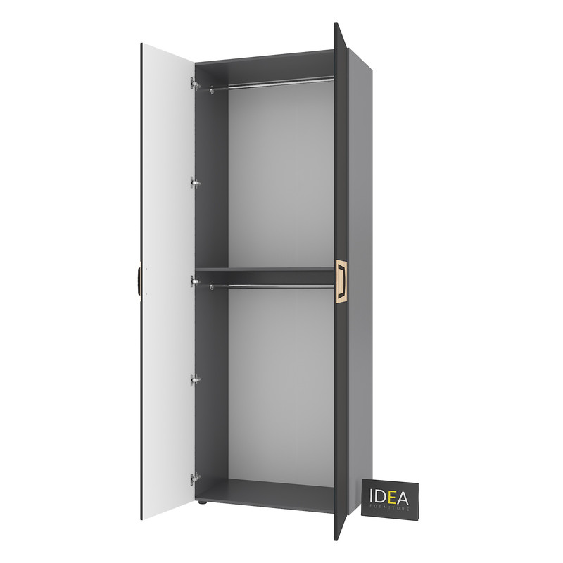 Шафа для одягу з двома штангами С-7.4 Антрацит-Чорний