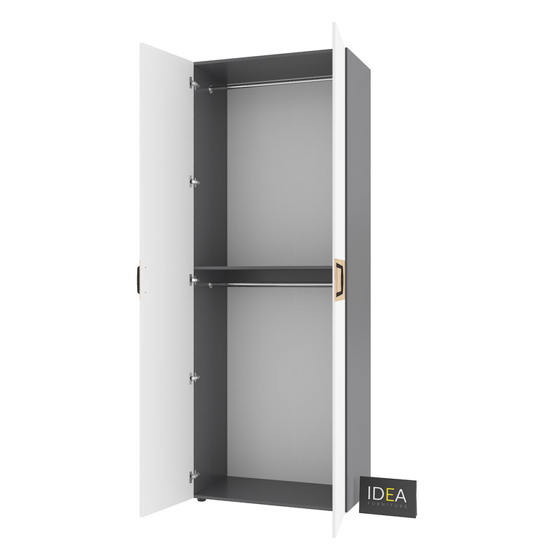 Шафа для одягу з двома штангами С-7.4 Антрацит - Білий