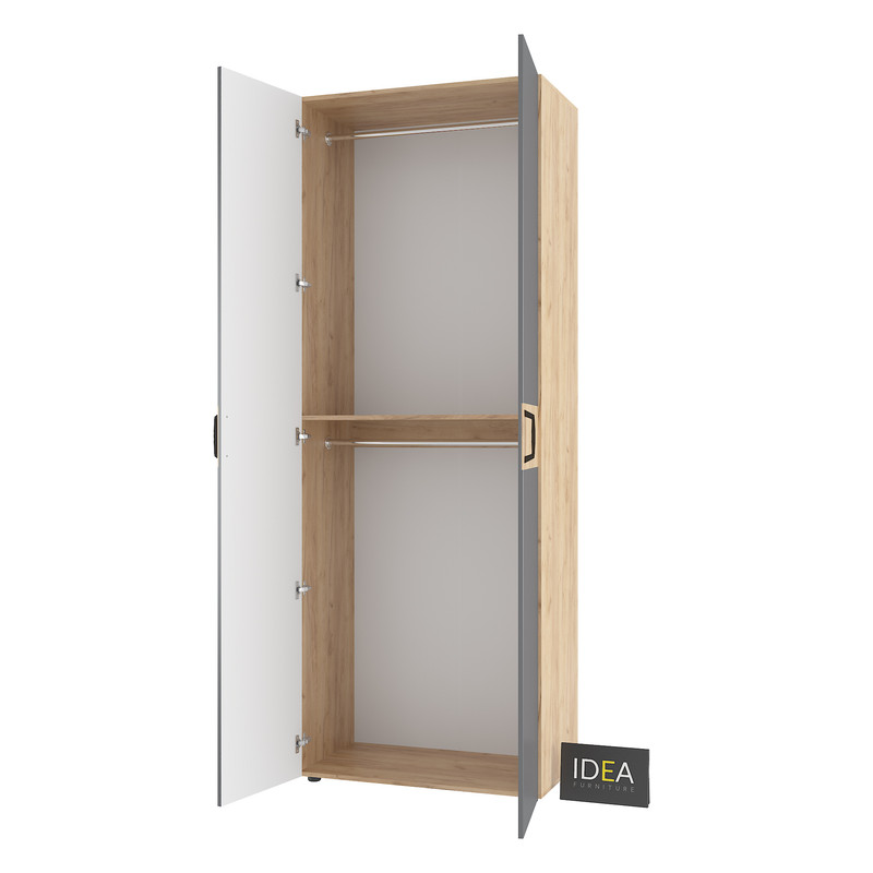 Шафа для одягу з двома штангами С-7.4 Дуб Крафт - Асфальт