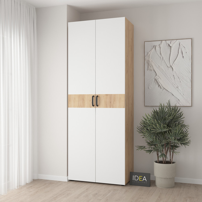 Шафа для одягу з двома штангами С-7.4 дуб крафт - білий