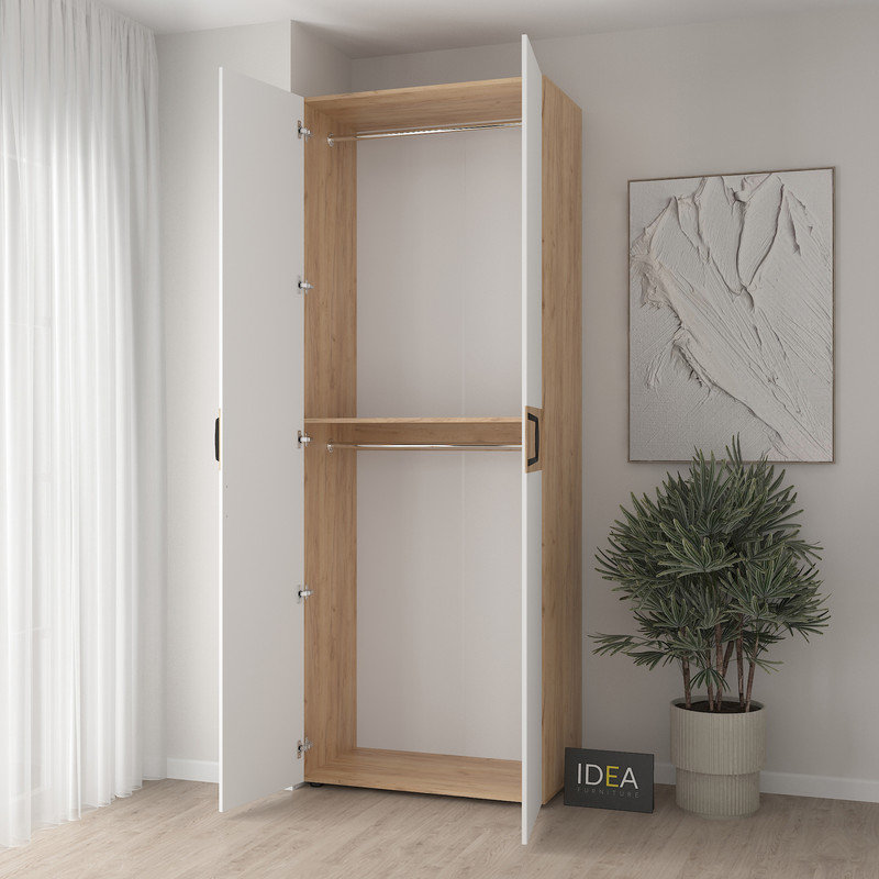 Шафа для одягу з двома штангами С-7.4 дуб крафт - білий