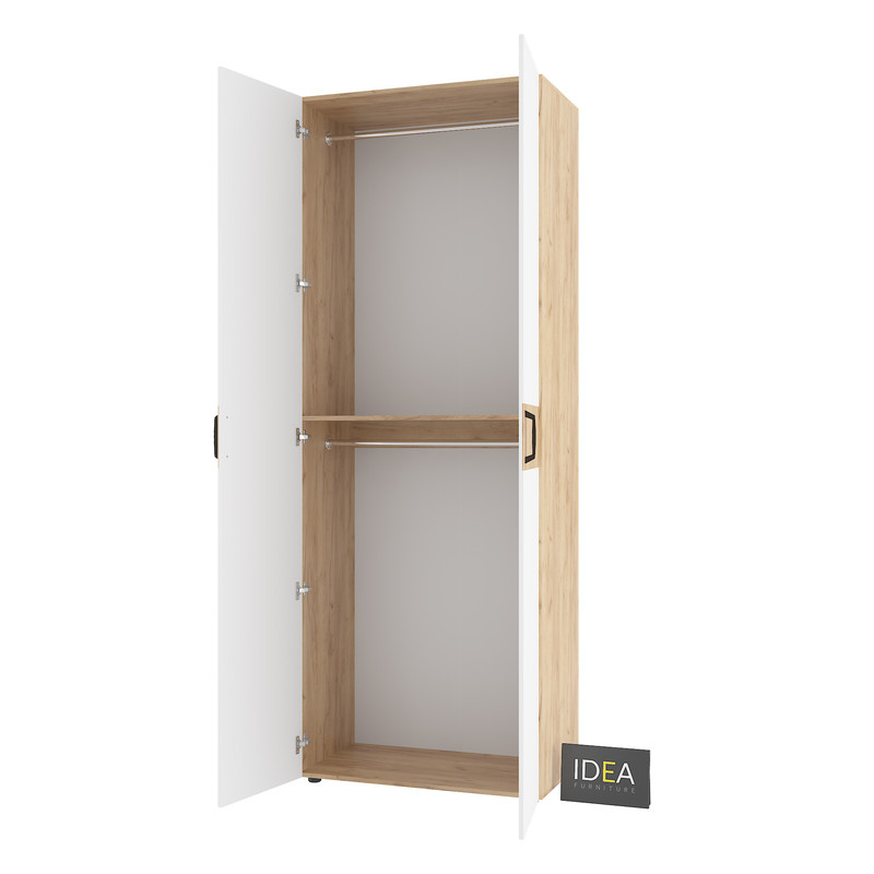 Шафа для одягу з двома штангами С-7.4 дуб крафт - білий