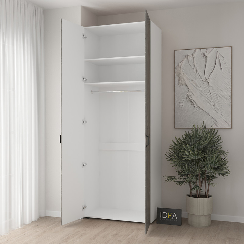 Шафа для одягу з однією штангою С-8.2 Білий-Юпітер