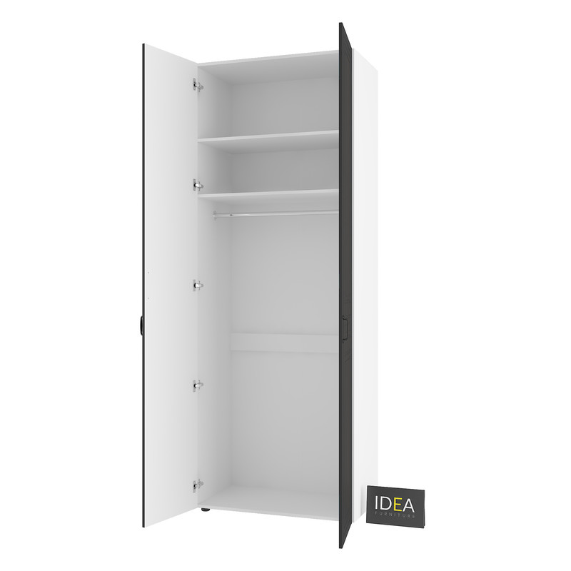 Шафа для одягу з однією штангою С-8.2 Білий-Чорний