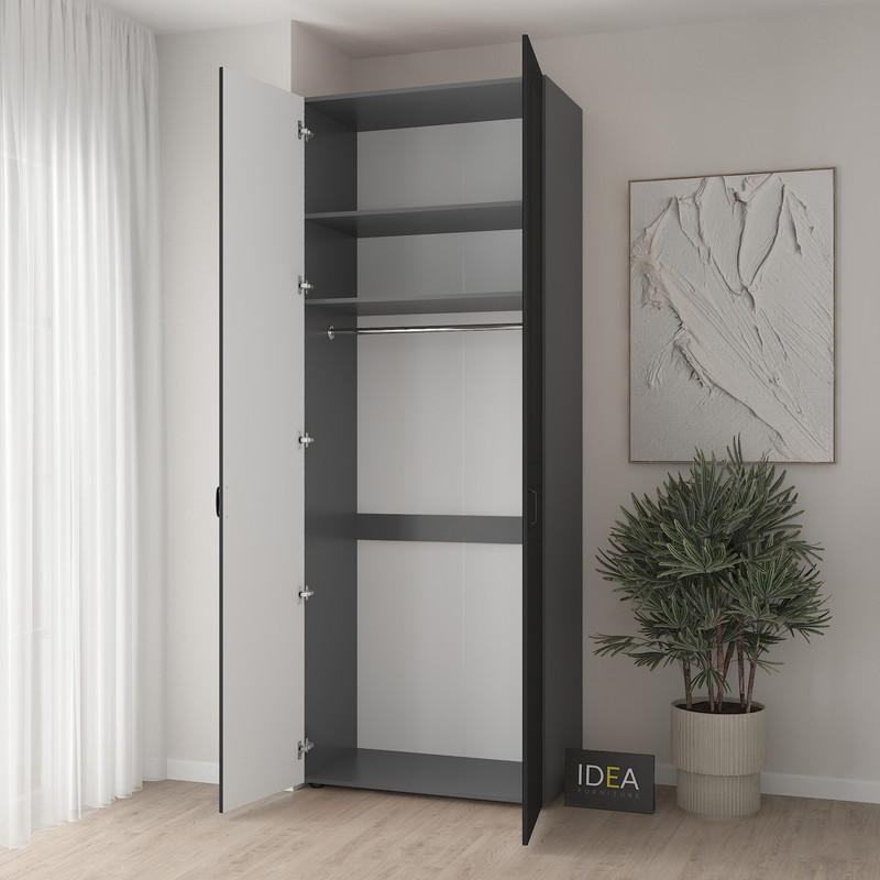 Шафа для одягу з однією штангою С-8.2 Антрацит-Чорний