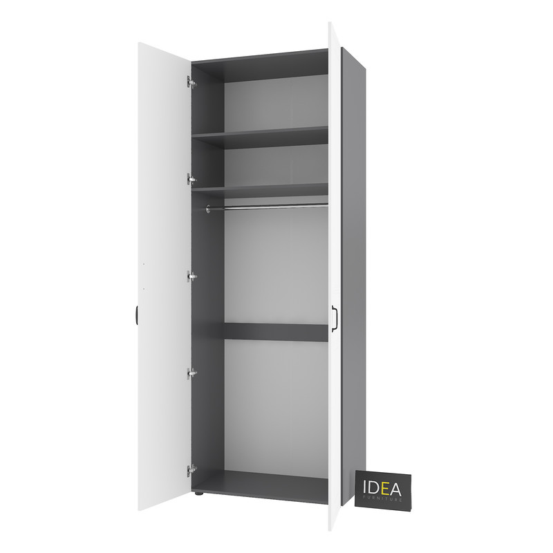 Шафа для одягу з однією штангою С-8.2 Антрацит - Білий