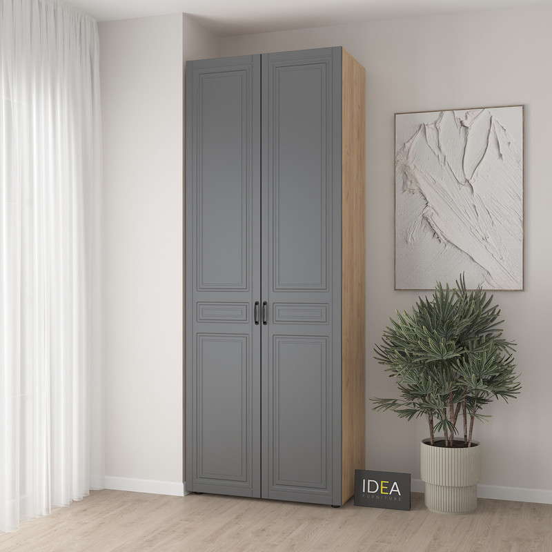 Шафа для одягу з однією штангою С-8.2 Дуб Крафт - Асфальт