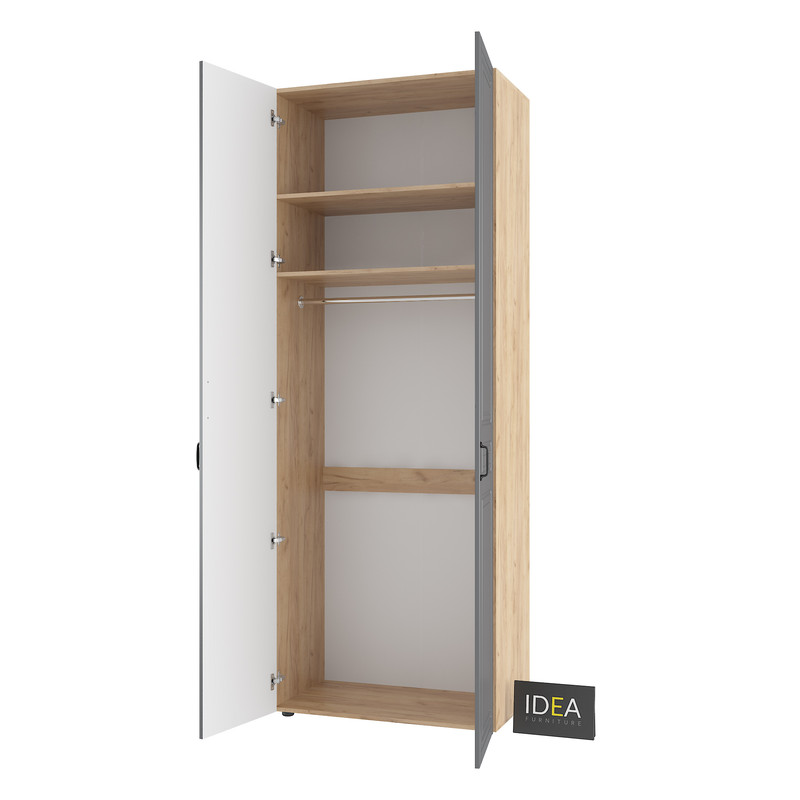 Шафа для одягу з однією штангою С-8.2 Дуб Крафт - Асфальт