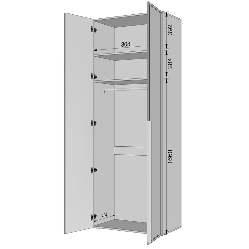 Шафа для одягу з однією штангою С-8.2 Дуб крафт-Юпітер