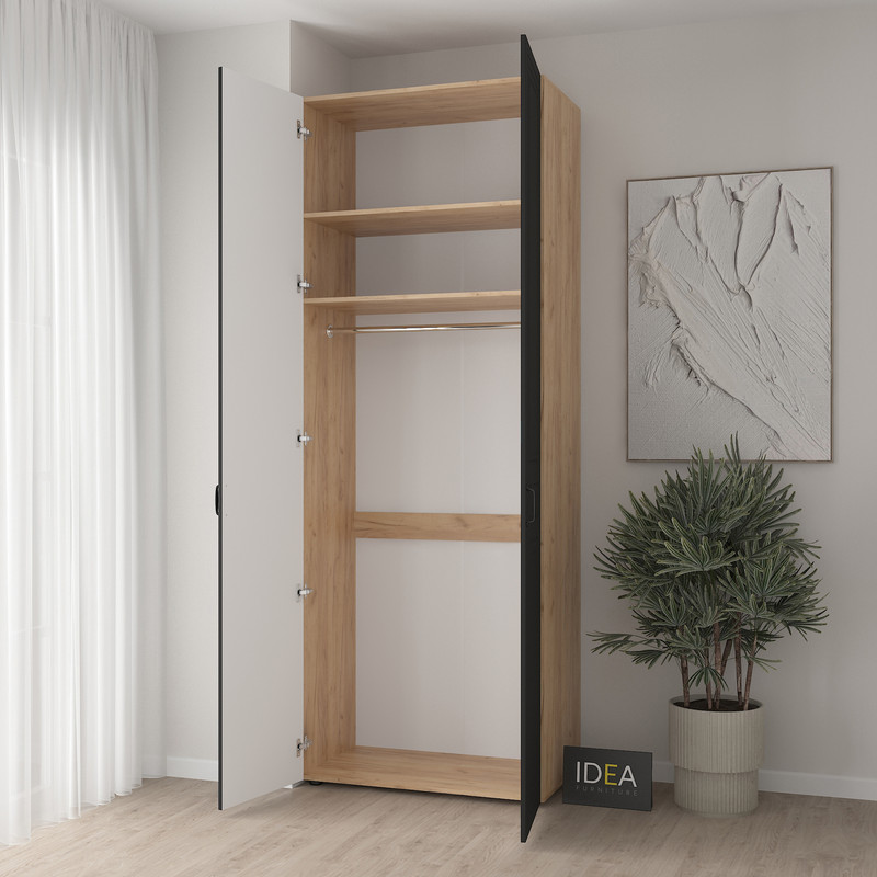 Шафа для одягу з однією штангою С-8.2 Дуб Крафт-Чорний