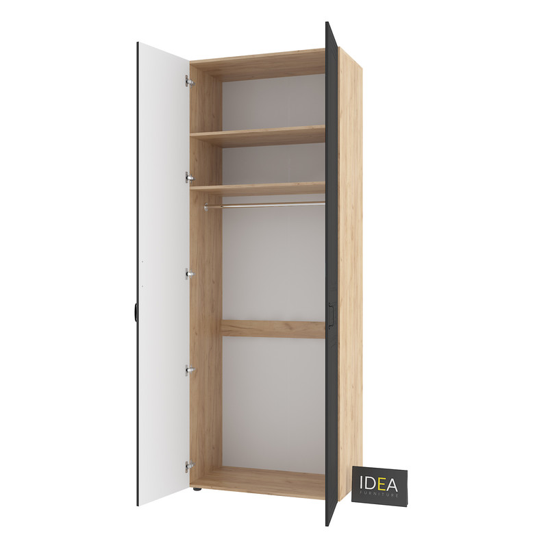 Шафа для одягу з однією штангою С-8.2 Дуб Крафт-Чорний