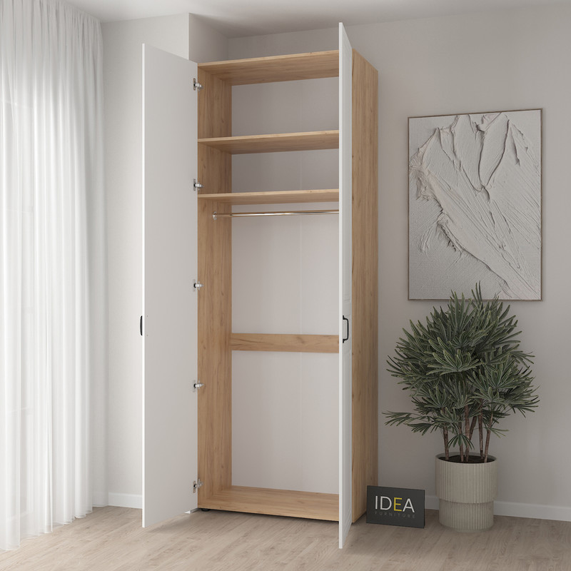 Шафа для одягу з однією штангою С-8.2 Дуб крафт - Білий