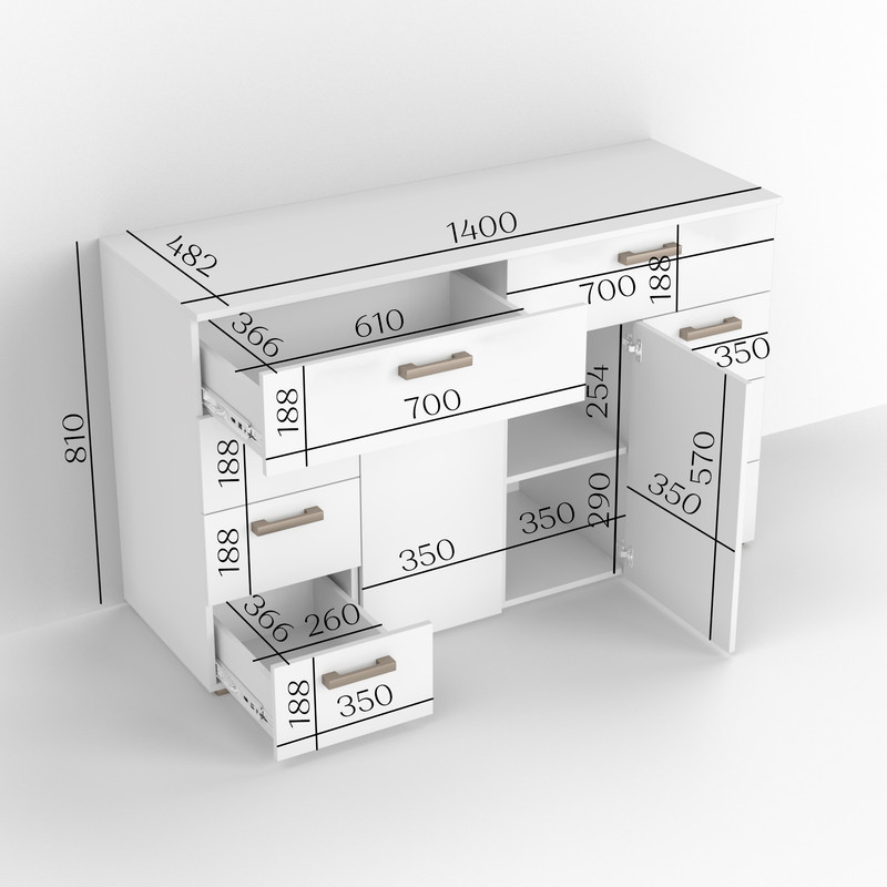 Комод ТКБ-381.1 бетон