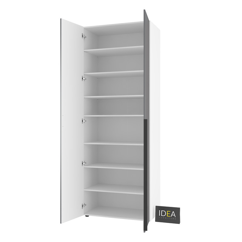 Шафа для одягу з полицями С-9.1 Білий - Асфальт