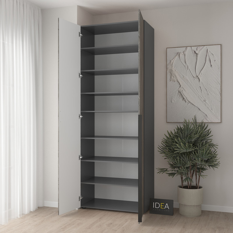 Шафа для одягу з полицями С-9.1 Антрацит-Юпітер