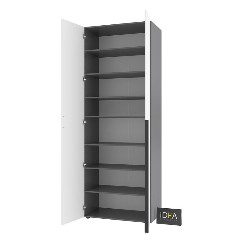 Шафа для одягу з полицями С-9.1 Антрацит - Білий