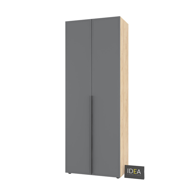 Шафа для одягу з полицями С-9.1 Дуб Крафт - Асфальт