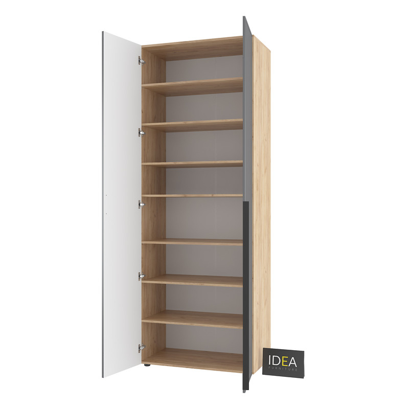 Шафа для одягу з полицями С-9.1 Дуб Крафт - Асфальт