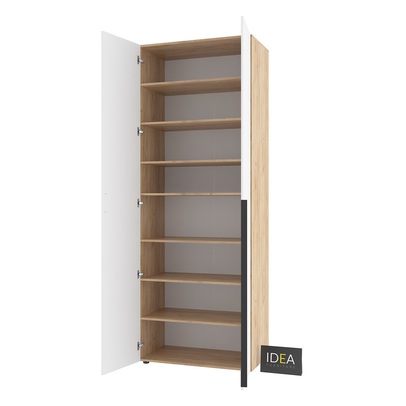 Шафа для одягу з полицями С-9.1 Дуб крафт - Білий