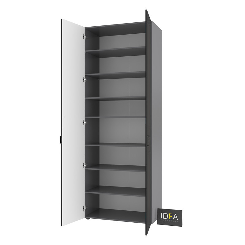 Шафа для одягу з полицями С-9.2 Антрацит-Чорний