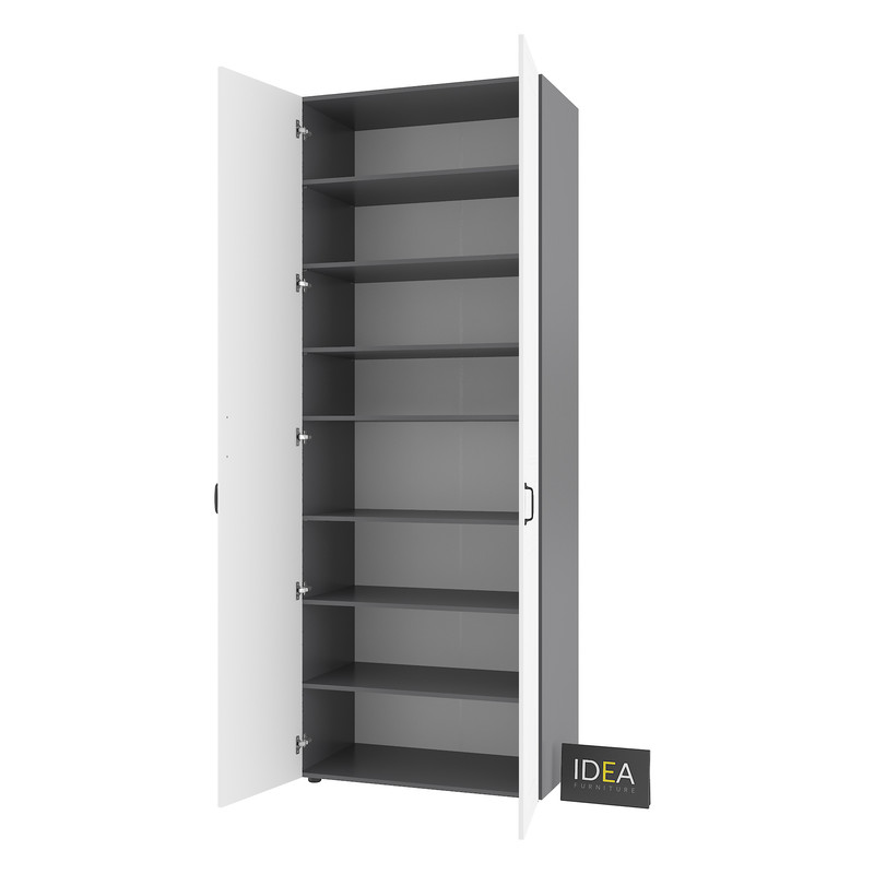 Шафа для одягу з полицями С-9.2 Антрацит - Білий
