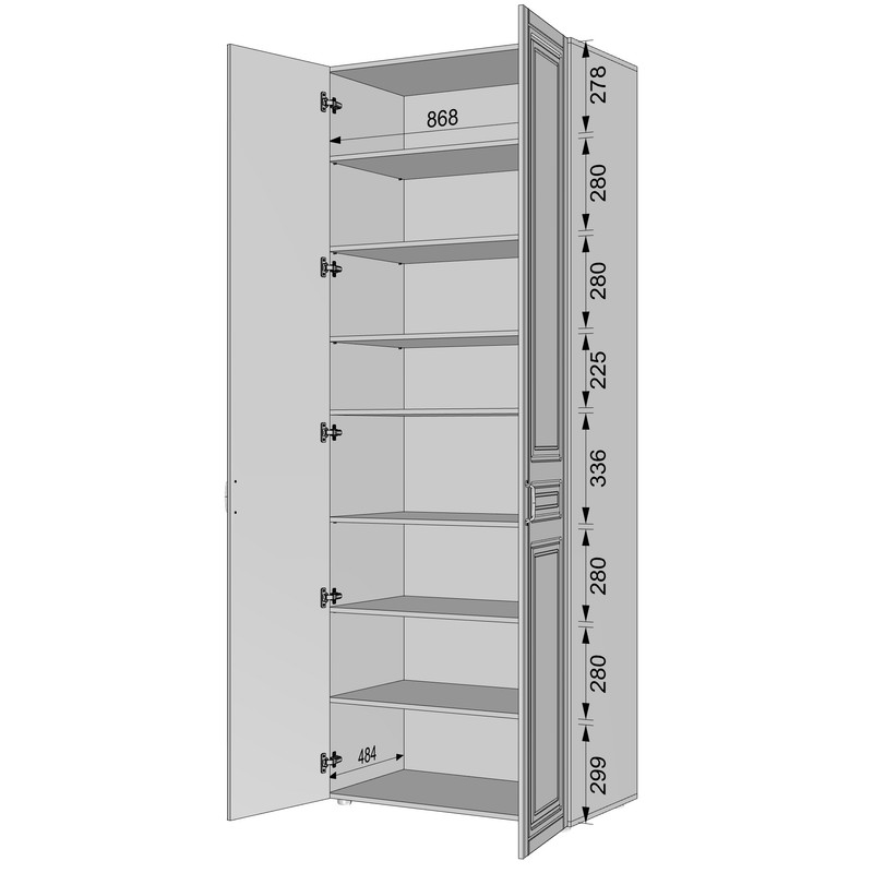 Шафа для одягу з полицями С-9.2 Дуб крафт - Білий