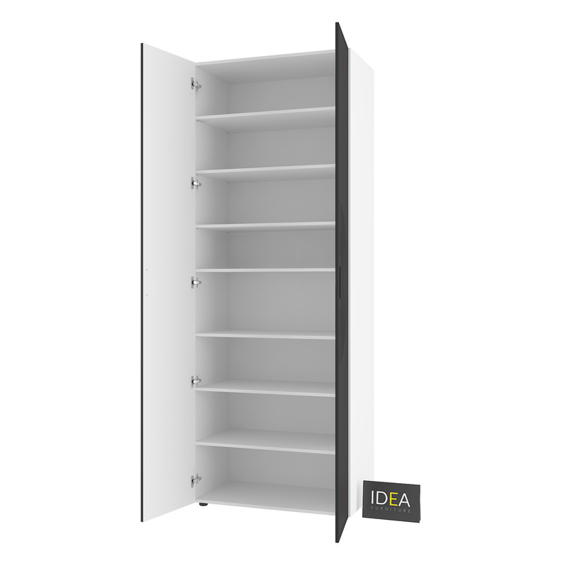 Шафа для одягу з полицями С-9.3 Білий-Чорний