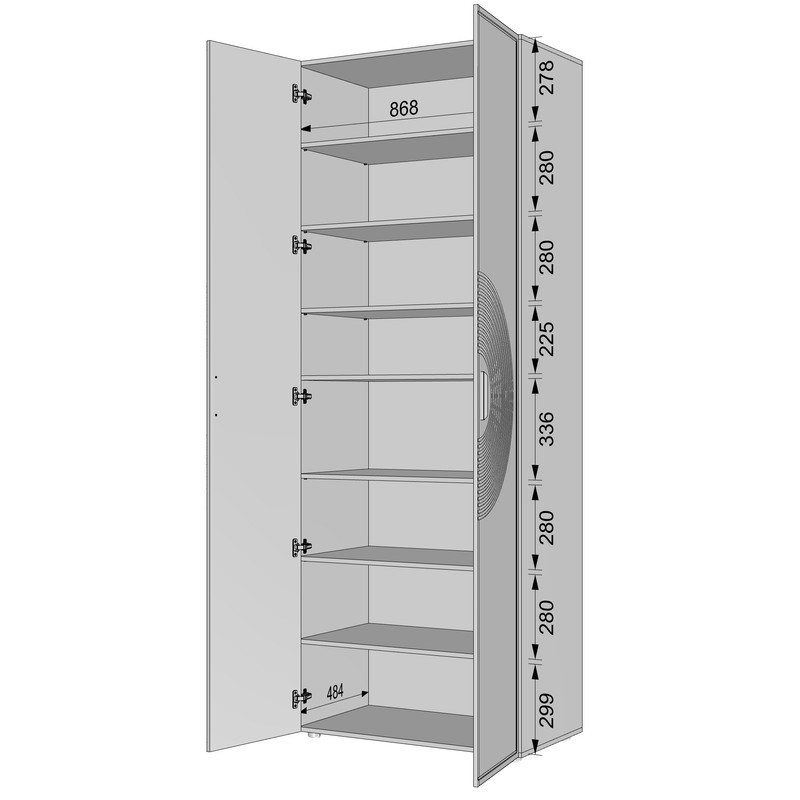 Шафа для одягу з полицями С-9.3 Антрацит-Юпітер
