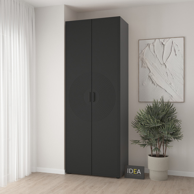 Шафа для одягу з полицями С-9.3 Антрацит-Чорний