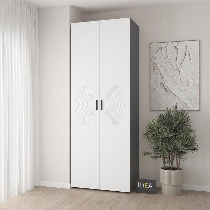 Шафа для одягу з полицями С-9.3 Антрацит - Білий