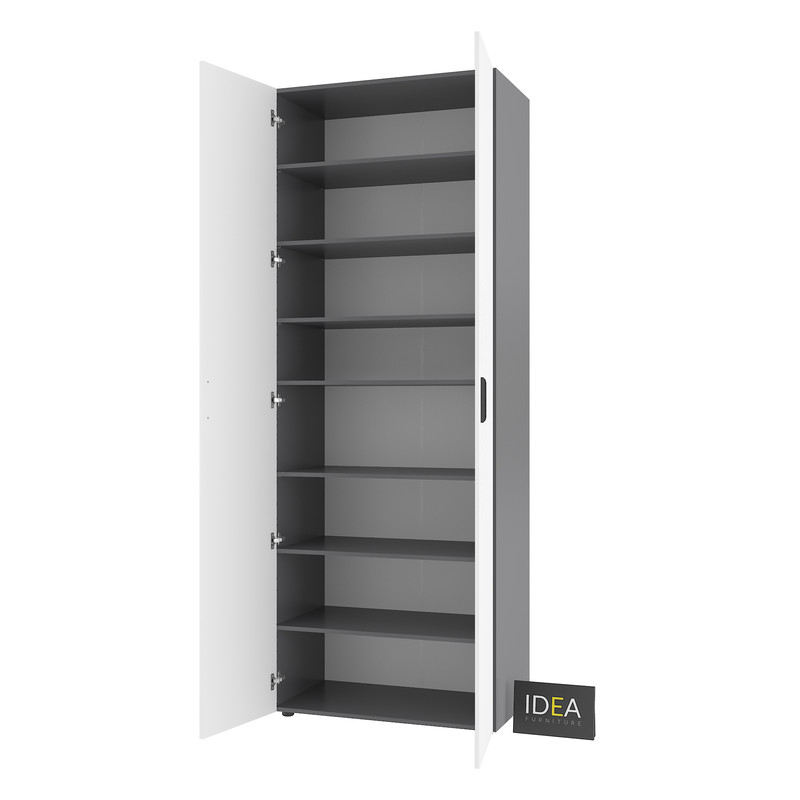Шафа для одягу з полицями С-9.3 Антрацит - Білий