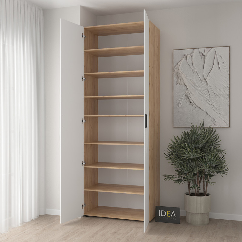 Шафа для одягу з полицями С-9.3 Дуб крафт - Білий