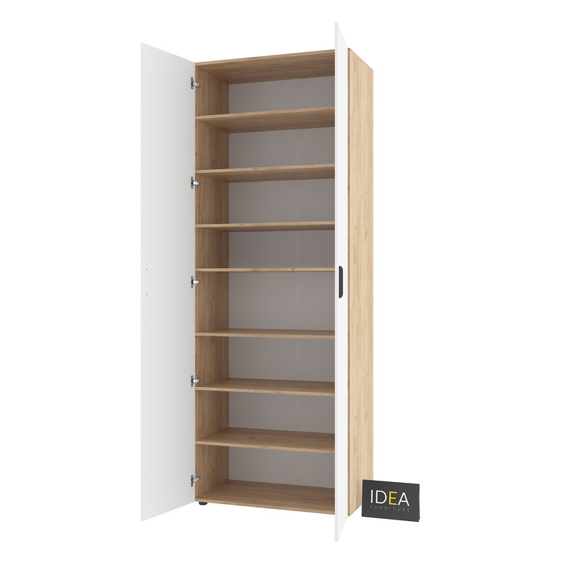 Шафа для одягу з полицями С-9.3 Дуб крафт - Білий