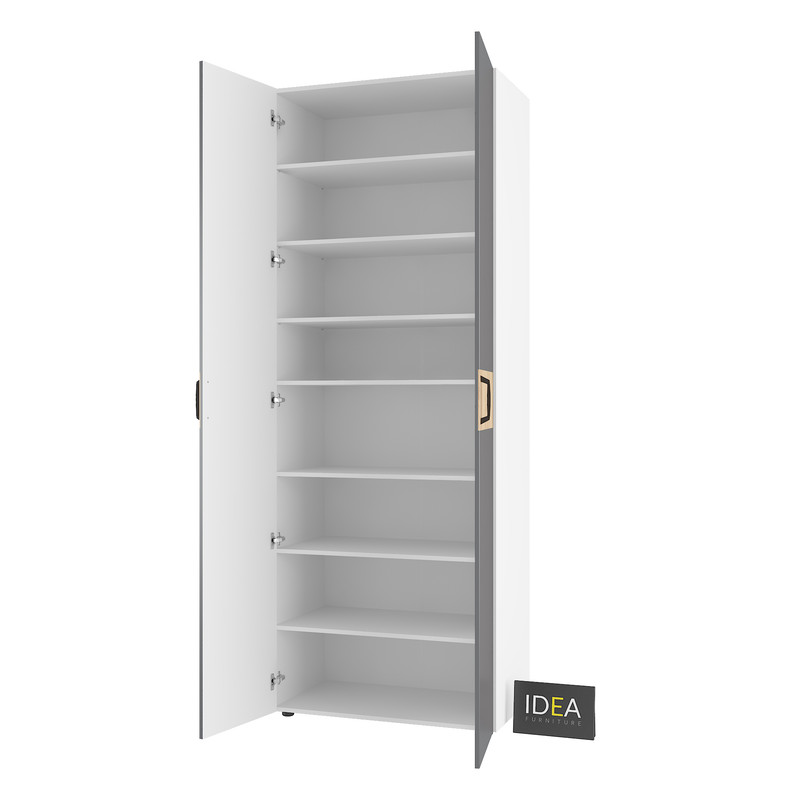 Шафа для одягу з полицями С-9.4 Білий - Асфальт