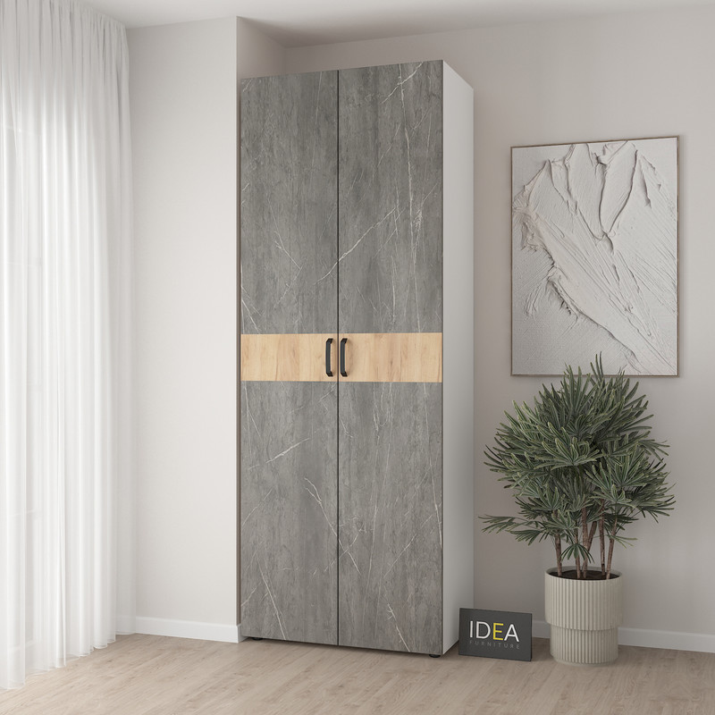 Шафа для одягу з полицями С-9.4 Білий-Юпітер